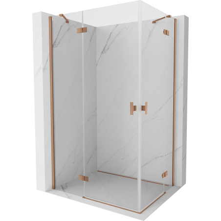 Mexen Mist H Duo dušo kabina atveriama 120 x 115 cm, skaidri, šlifuotas varis - 8A5-120L-115P-65-00