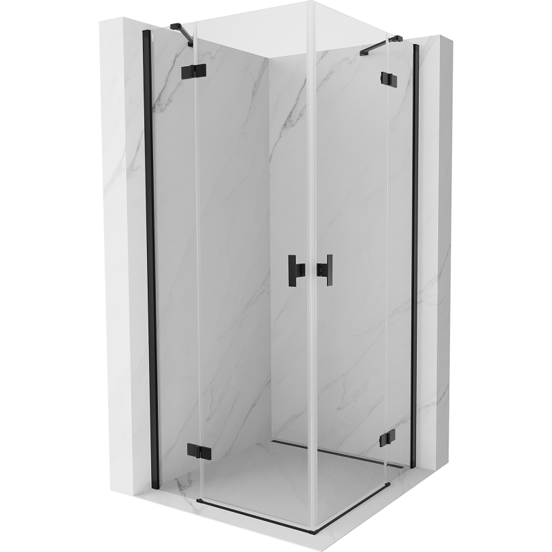 Mexen Mist H Duo dušo kabina 85 x 85 cm, skaidri, juoda - 8A5-085L-085P-70-00