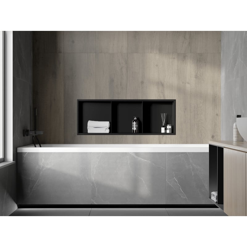 Mexen X-Wall-R nišinė lentyna su apvadu ir lentynėle, 90 x 30 cm, juoda - 1970903010S