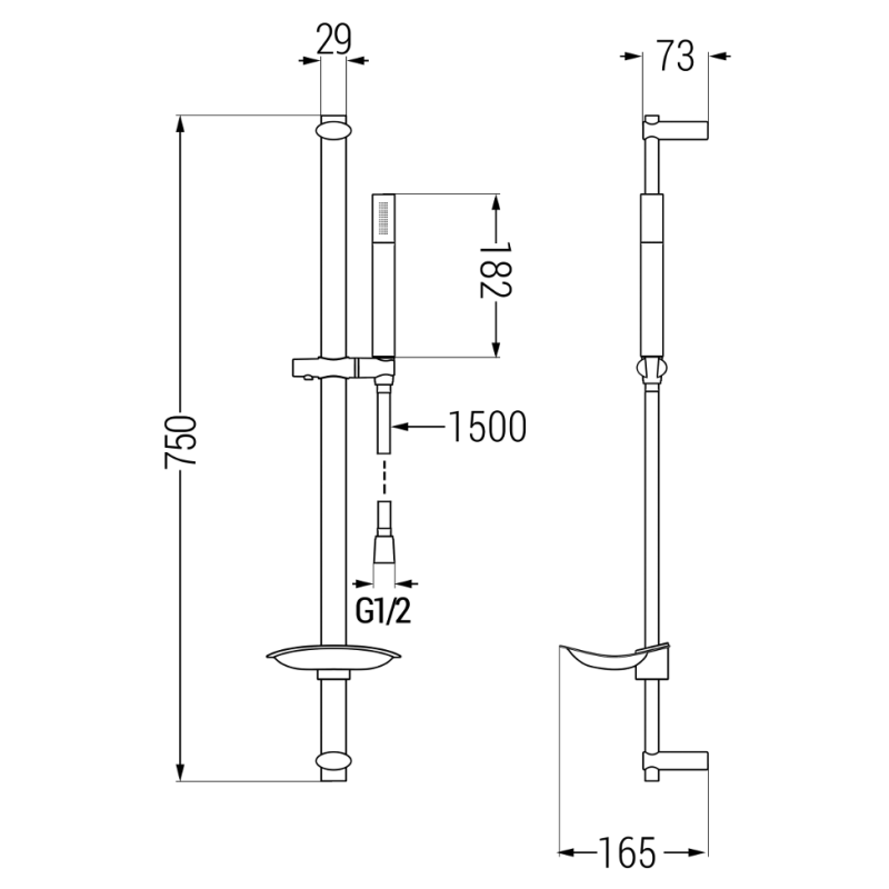 Mexen DB70 stacionarus dušo komplektas, chromuotas - 785704584-00