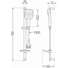 Mexen DB17 stumdomas dušo komplektas, Juoda - 785174584-70