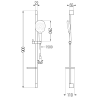 Mexen DS22 slankiojamasis dušo komplektas, juodas - 785224583-70