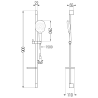 Mexen DS22 slenkamas dušo komplektas, chromas - 785224583-00