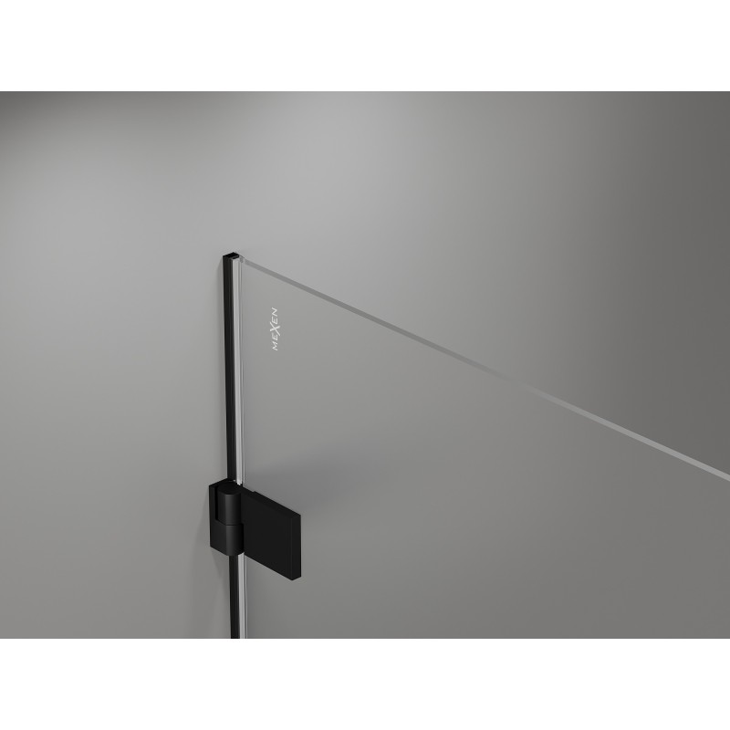 Mexen Lunar-B kairinė dušo kabina 95 x 80 cm, skaidri, juoda - 832-095-080-70-00-L