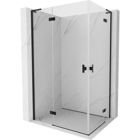 Mexen Mist-H L Duo atveriama dušo kabina 115 x 95 cm, skaidri, juoda - 8A5L-115L-095P-70-00