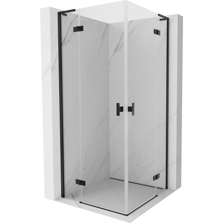 Mexen Mist-H L Duo varstoma dušo kabina 105 x 105 cm, skaidri, juoda - 8A5L-105L-105P-70-00