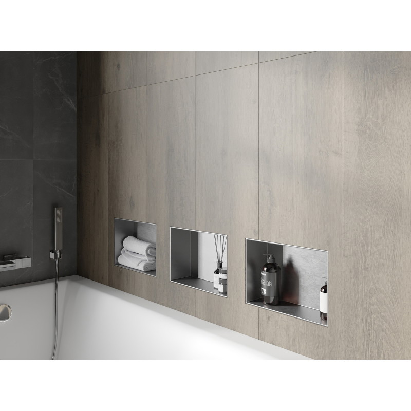 Mexen X-Wall-NR nišinis lentynas be apvado 30 x 20 cm, inox - 1911302010