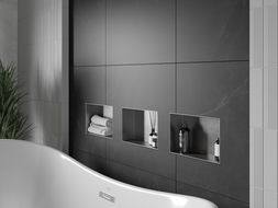 Mexen X-Wall-NR įleidžiama lentyna be apvado 30 x 20 cm, inox - 1911302010