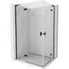 Mexen Mist-H L Duo atsidaroma dušo kabina 70 x 115 cm, permatomas, juodas - 8A5L-070L-115P-70-00