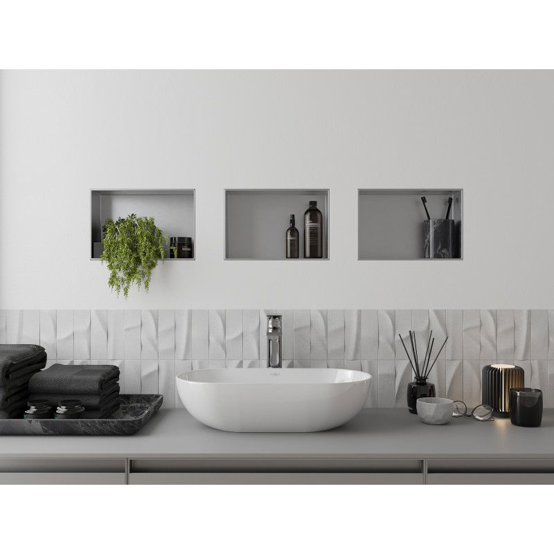 Mexen X-Wall-NR nišinė lentyna be apvado 30 x 20 cm, inox - 1911302010