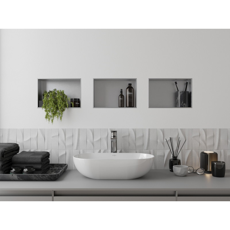 Mexen X-Wall-NR nišinis lentynas be apvado 30 x 20 cm, inox - 1911302010
