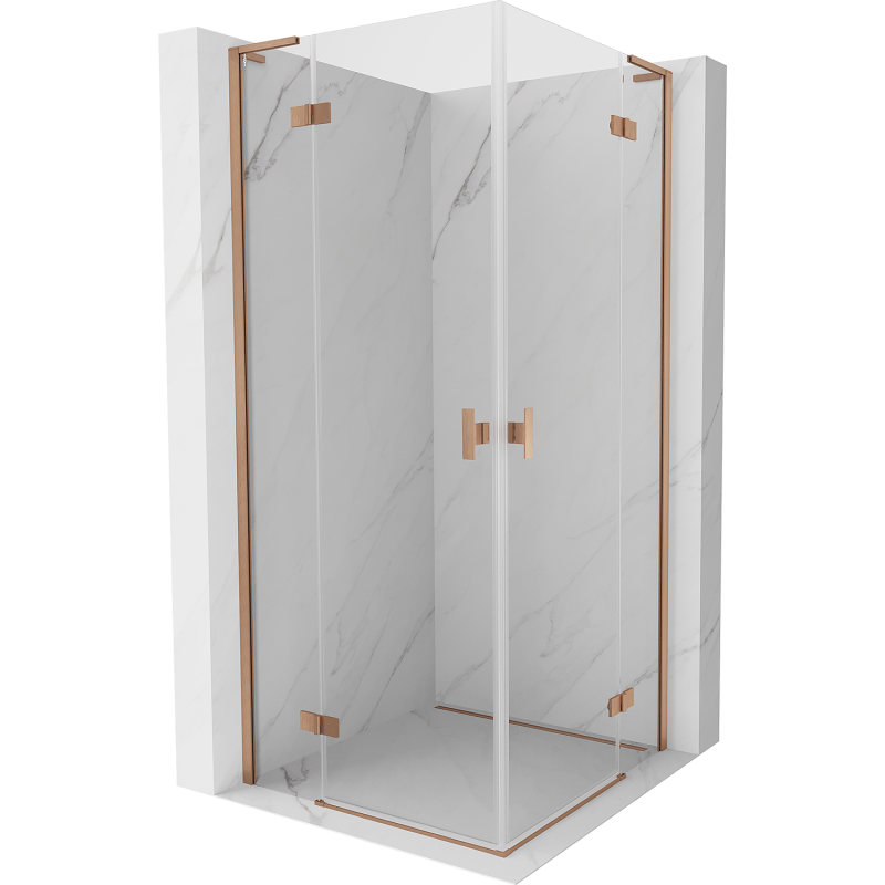 Mexen Mist-H L Duo dušas kabina atveriama 70 x 70 cm, skaidri, šlifuotas varis - 8A5L-070L-070P-65-00