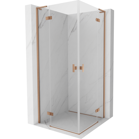 Mexen Mist-H L Duo dušas kabina atveriama 70 x 70 cm, skaidri, šlifuotas varis - 8A5L-070L-070P-65-00