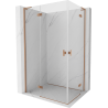 Mexen Mist-H L Duo atidaroma dušo kabina 90 x 70 cm, skaidri, šepečiu valcuotas varis - 8A5L-090L-070P-65-00