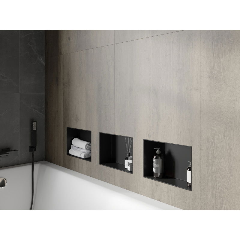 Mexen X-Wall-NR nišinė lentyna be apvado 30 x 20 cm, juoda - 1971302010