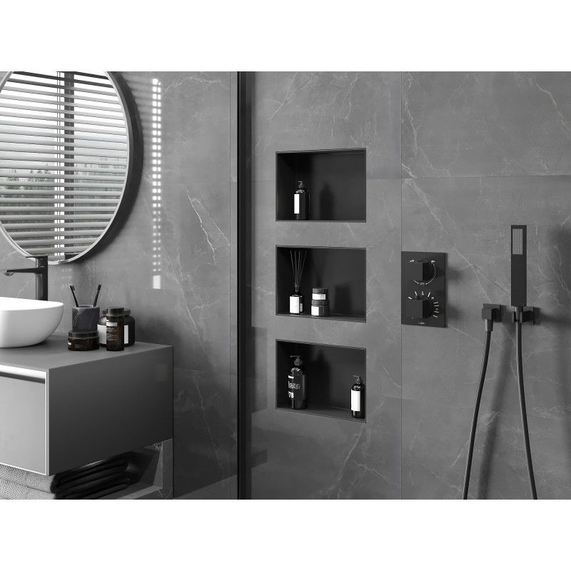 Mexen X-Wall-NR nišinė lentyna be apvado 30 x 20 cm, juoda - 1971302010