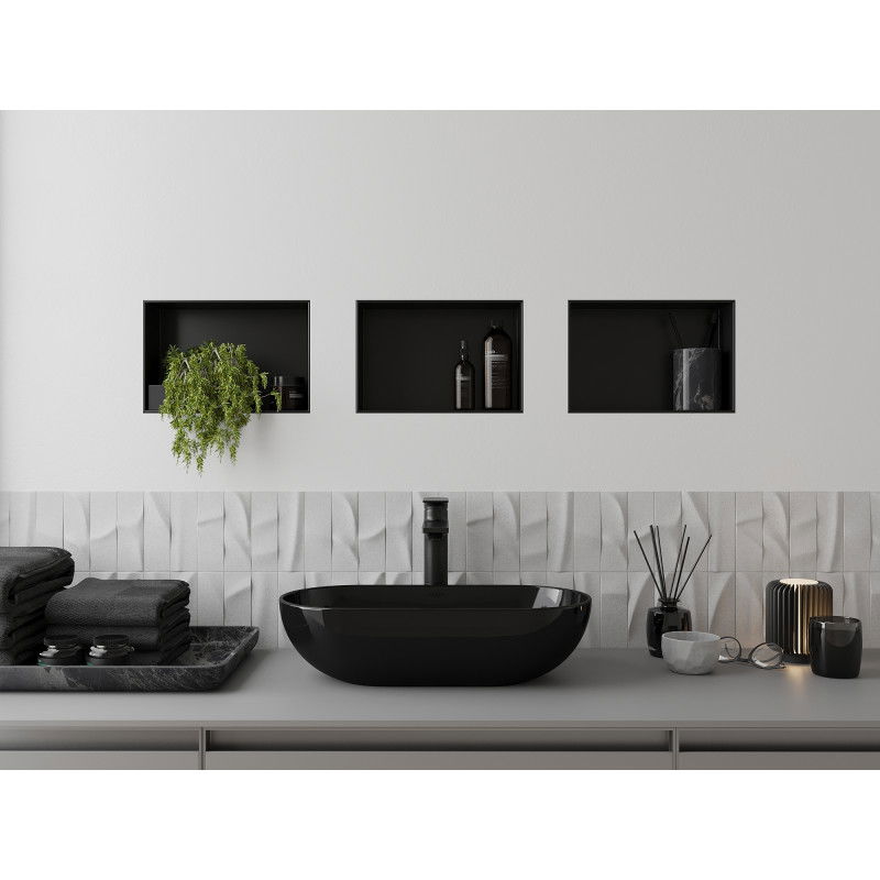 Mexen X-Wall-NR nišinė lentyna be apvado 30 x 20 cm, juoda - 1971302010