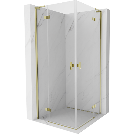Mexen Mist-H L Duo varstoma dušo kabina 85 x 85 cm, skaidri, auksinė - 8A5L-085L-085P-50-00