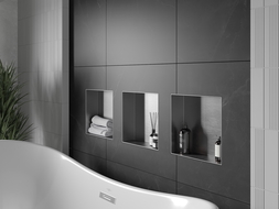 Mexen X-Wall-NR įleidžiama lentyna be apvado 30 x 30 cm, inox - 1911303010