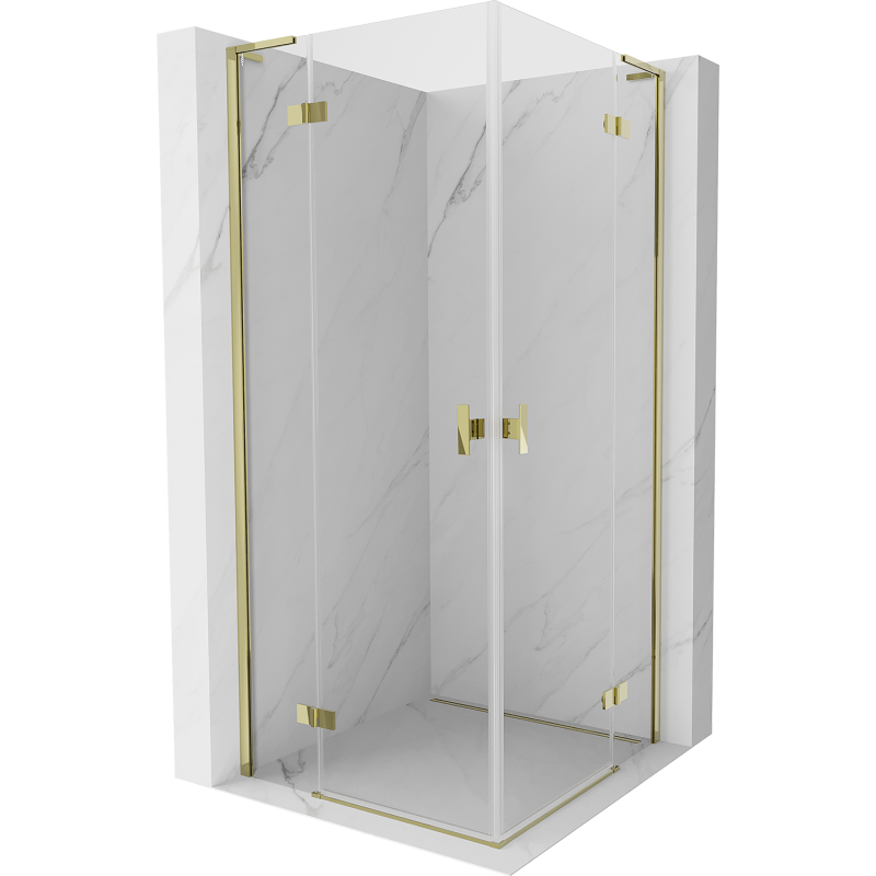 Mexen Mist-H L Duo varstoma dušo kabina 95 x 95 cm, skaidri, auksinė - 8A5L-095L-095P-50-00