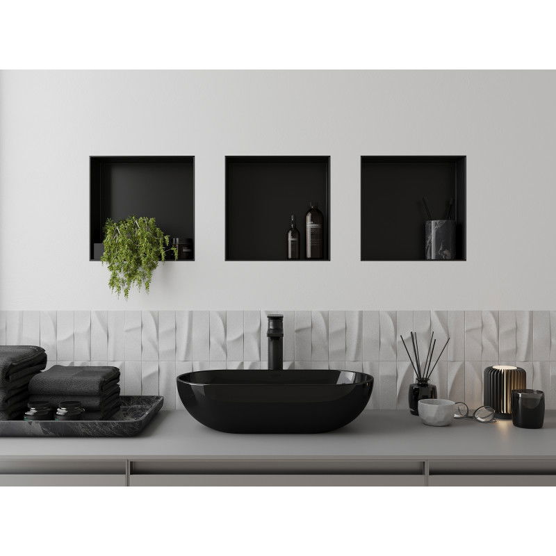 Mexen X-Wall-NR nišinė lentyna be apvado 30 x 30 cm, juoda - 1971303010