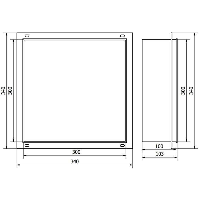 Mexen X-Wall-NR nišinė lentynėlė be uždangos 30 x 30 cm, nerūdijantis plienas - 1911303010