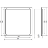 Mexen X-Wall-NR įleidžiama lentyna be apvado 30 x 30 cm, inox - 1911303010
