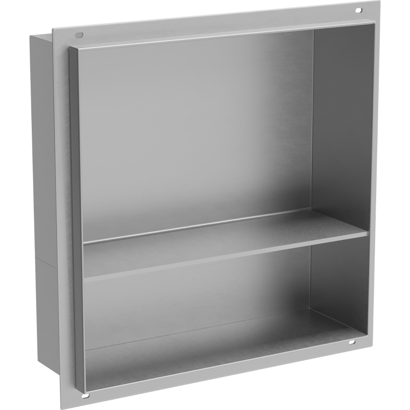Mexen X-Wall-NR be apvado įleidžiama lentyna su lentyna 30 x 30 cm, inox - 1911303010S
