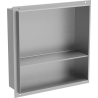 Mexen X-Wall-NR nišinė lentyna be apvado su lentyna 30 x 30 cm, inox - 1911303010S