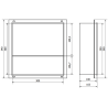 Mexen X-Wall-NR be apvado įleidžiama lentyna su lentyna 30 x 30 cm, inox - 1911303010S