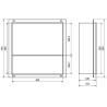 Mexen X-Wall-NR nišinė lentyna be apvado su lentyna 30 x 30 cm, inox - 1911303010S