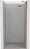 Mexen Mist-H dešinės pusės dušo durys 80 cm, permatomos, šlifuota varis - 8A5-080-000-65-00-P