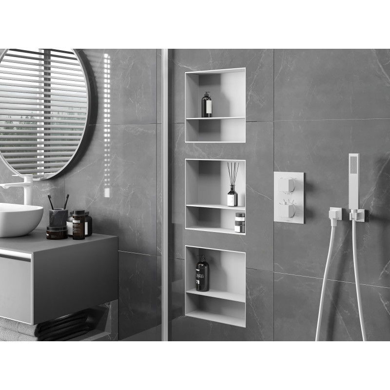 Mexen X-Wall-NR įleidžiama lentyna be apvado su lentyna 30 x 30 cm, balta - 1921303010S