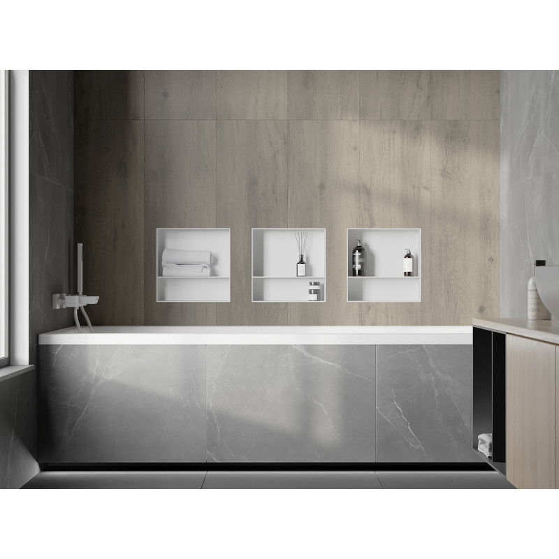 Mexen X-Wall-NR įleidžiama lentyna be apvado su lentyna 30 x 30 cm, balta - 1921303010S