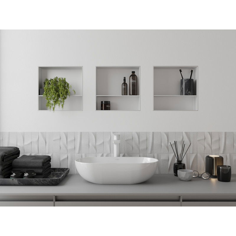 Mexen X-Wall-NR įleidžiama lentyna be apvado su lentyna 30 x 30 cm, balta - 1921303010S