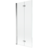 Mexen Mist vonios pertvara 2-dalių kairė 80 x 150 cm, permatoma, chromuota - 8A9-080-002-01-00-L