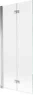Mexen Mist vonios pertvara 2-dalių kairė 80 x 150 cm, permatoma, chromuota - 8A9-080-002-01-00-L