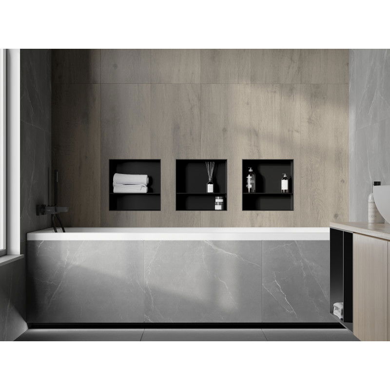 Mexen X-Wall-NR įleidžiama lentyna be apvado su lentynėle 30 x 30 cm, juoda - 1971303010S