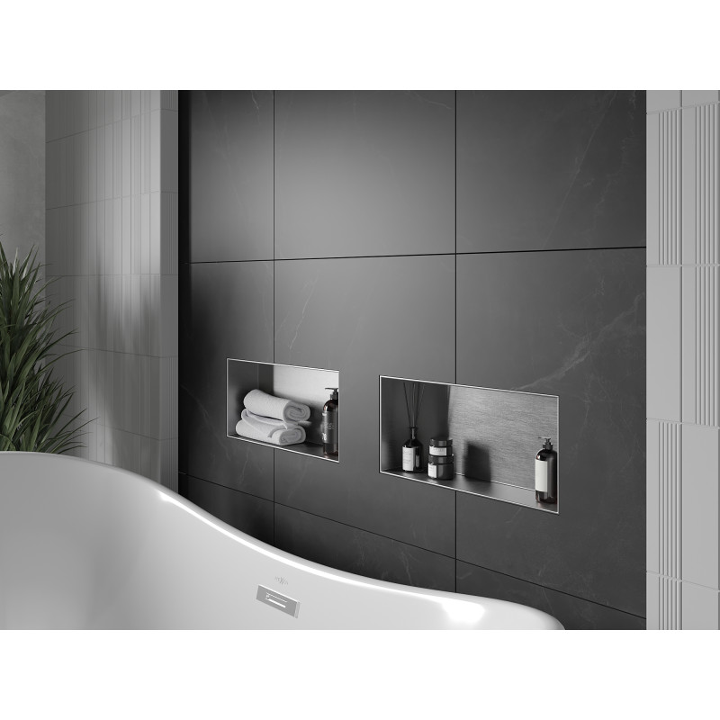 Mexen X-Wall-NR nišinė lentyna be apvado 45 x 20 cm, inox - 1911452010