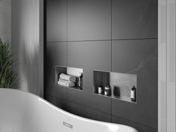 Mexen X-Wall-NR įleidžiama lentyna be apvado 45 x 20 cm, inox - 1911452010