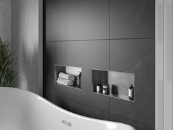 Mexen X-Wall-NR nišinė lentyna be kraštų 45 x 20 cm, inox - 1911452010