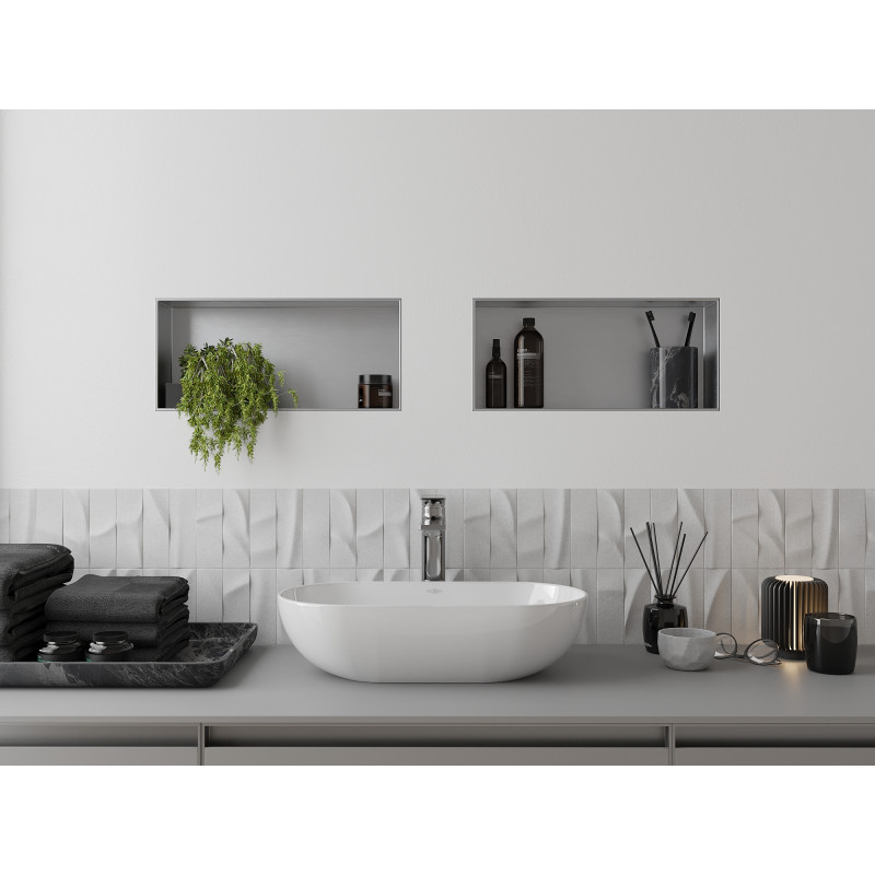 Mexen X-Wall-NR nišinė lentyna be apvado 45 x 20 cm, inox - 1911452010