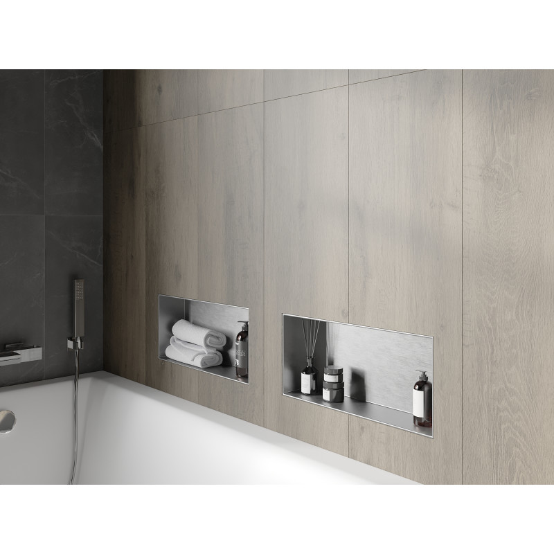 Mexen X-Wall-NR nišinė lentyna be apvado 45 x 20 cm, inox - 1911452010