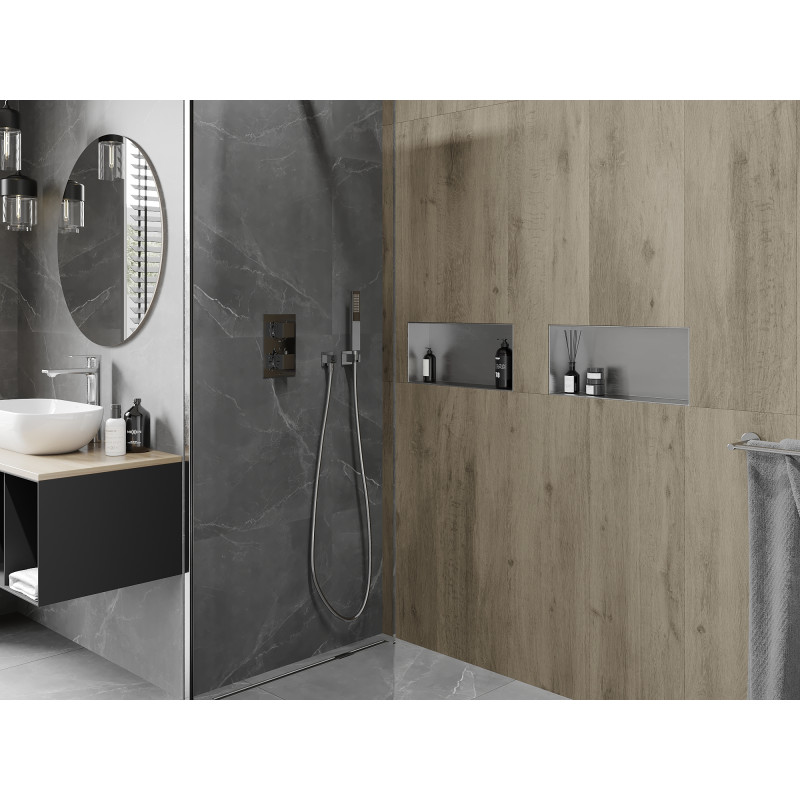 Mexen X-Wall-NR nišinė lentyna be apvado 45 x 20 cm, inox - 1911452010