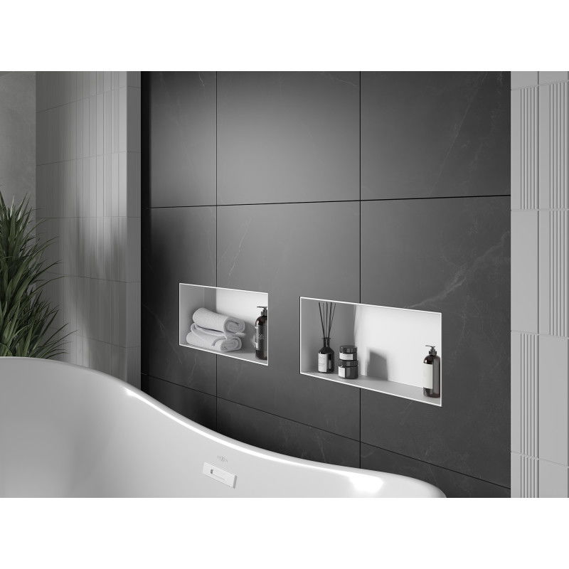 Mexen X-Wall-NR nišinė lentyna be briaunos 45 x 20 cm, balta - 1921452010