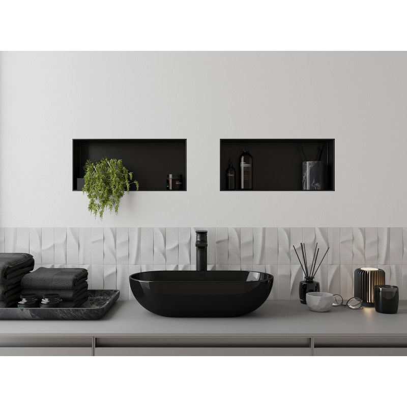 Mexen X-Wall-NR nišinė lentyna be apvado 45 x 20 cm, juoda - 1971452010