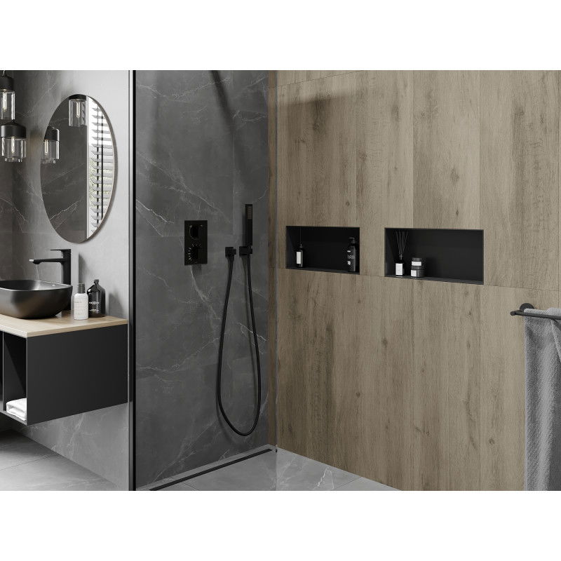 Mexen X-Wall-NR nišinė lentyna be apvado 45 x 20 cm, juoda - 1971452010