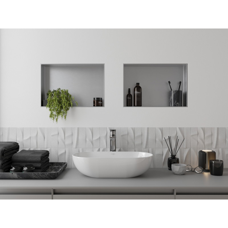 Mexen X-Wall-NR nišinis lentyna be apvado 45 x 30 cm, inox - 1911453010