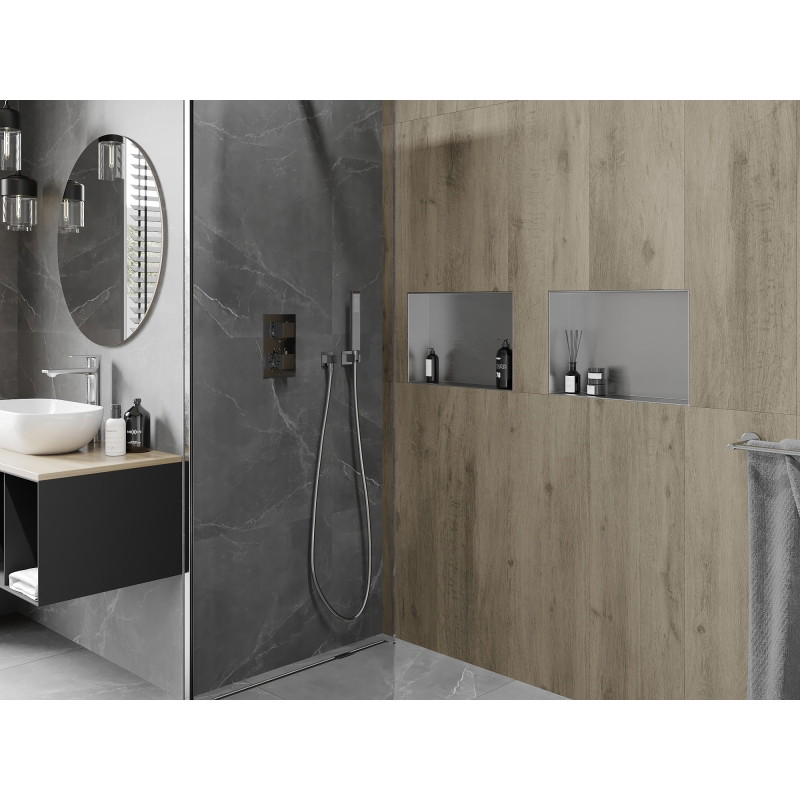 Mexen X-Wall-NR nišinis lentyna be apvado 45 x 30 cm, inox - 1911453010