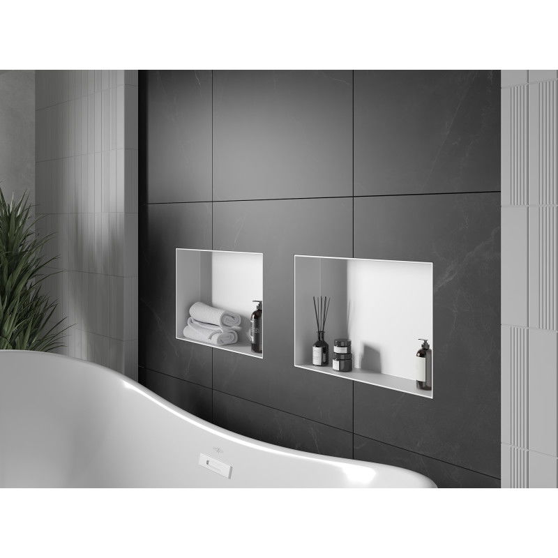 Mexen X-Wall-NR įmontuojama lentyna be rėmo 45 x 30 cm, balta - 1921453010